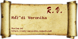 Rádi Veronika névjegykártya