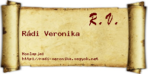 Rádi Veronika névjegykártya